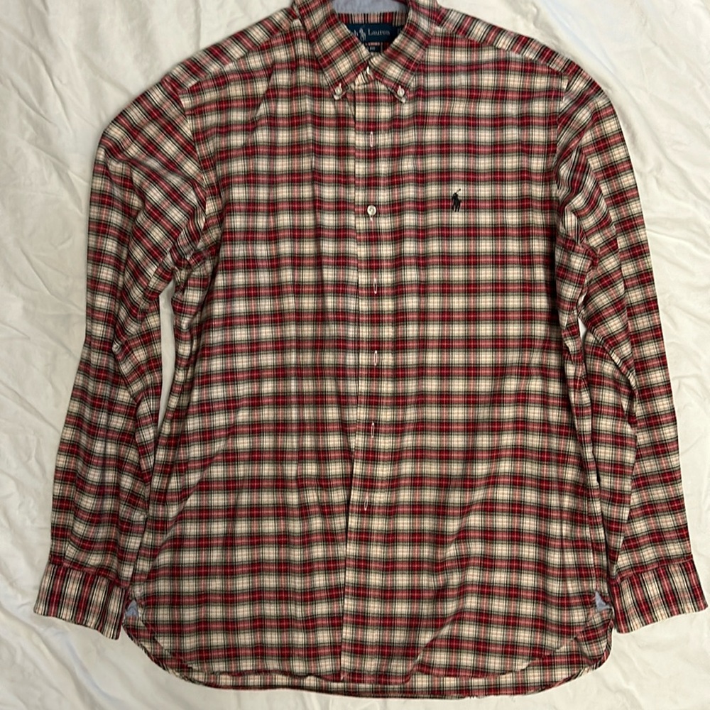Ralph Lauren Long Sleeve Shirt Size Large Black, Red